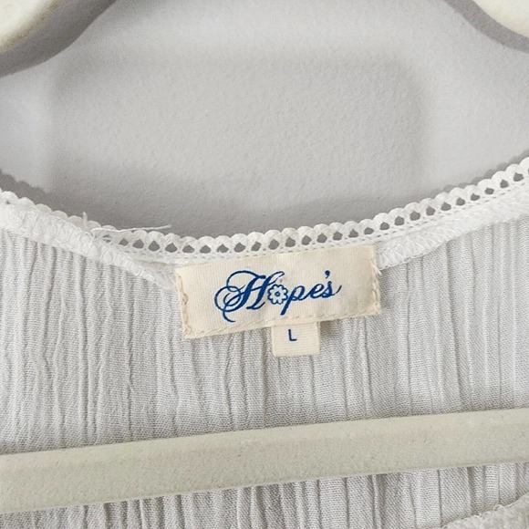 Anthropologie White Boho Embroidered Tunic Top Size Large - Picture 9 of 10